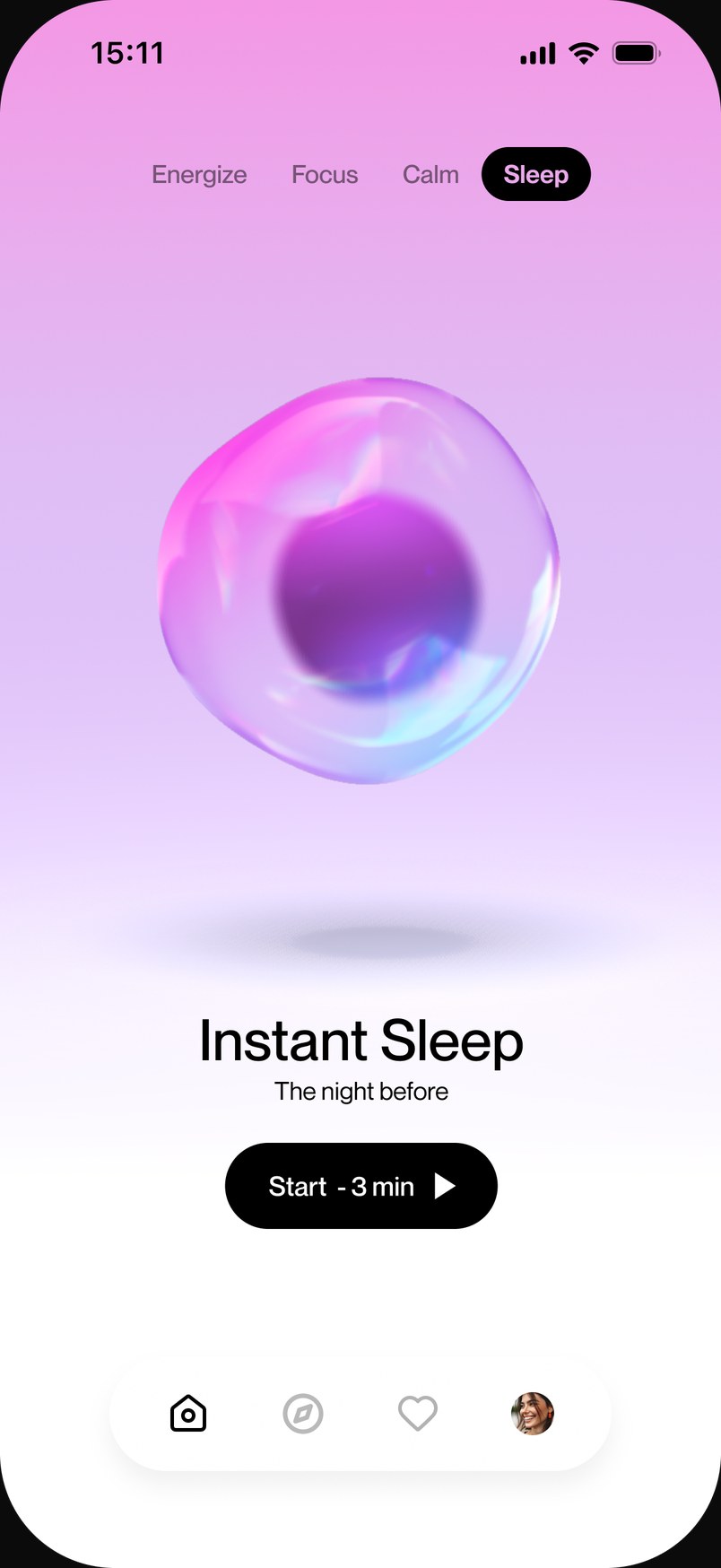 Instant Sleep session in the Regulate app